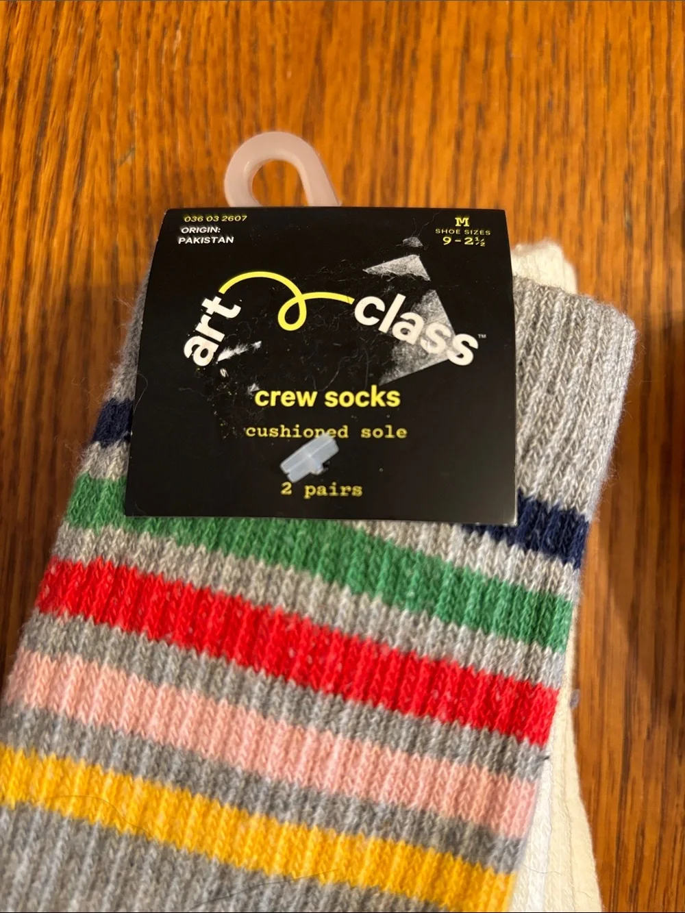 art class 4 Pairs Crew Socks Light Blue, White, Brown & Grey Accents NWT